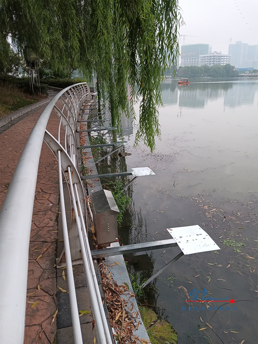由雷色光電打造的“大美漯河·水韻西城”共慶百年華誕月灣湖之夜主題燈光秀上演啦！(圖17)